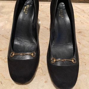 Gucci suede horsebit pump